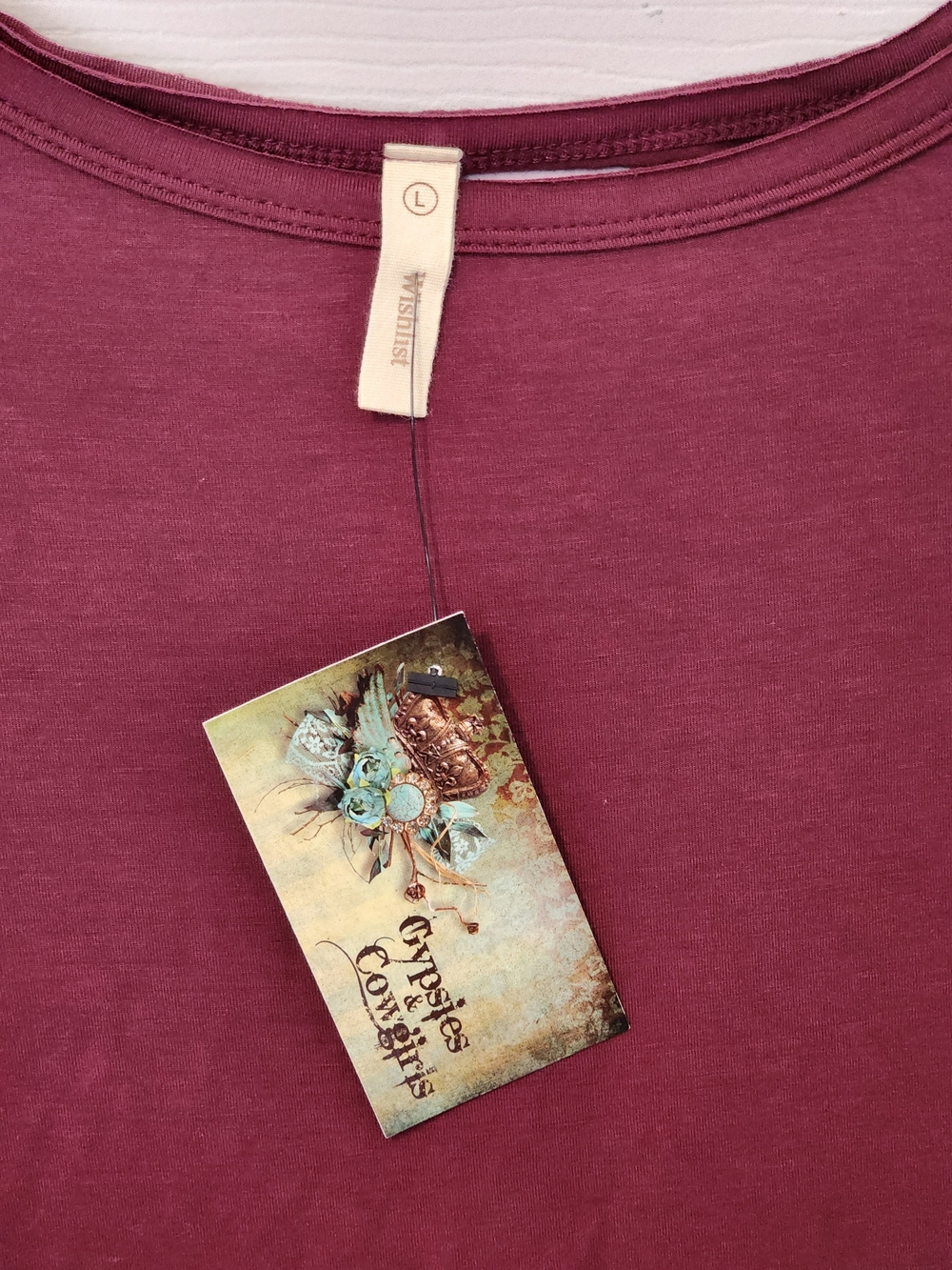 Wishlist Mauve Long Sleeve Peplum Top Size Large - Picture 7 of 9